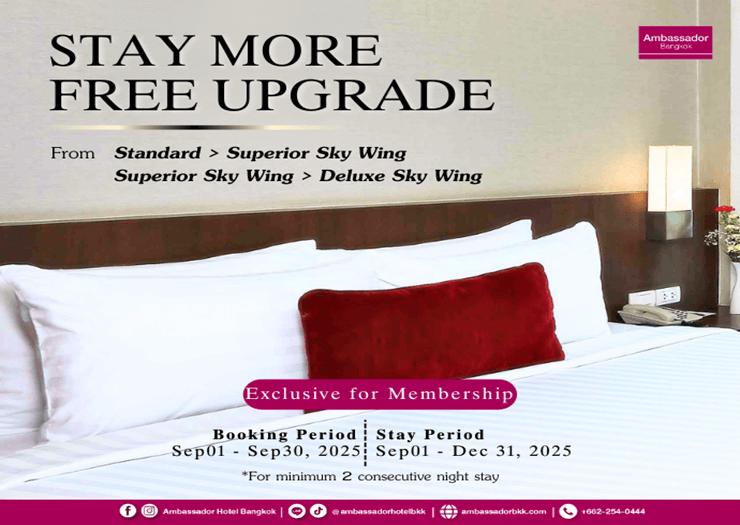 Stay More, Free Upgrade with breakfast ! Ambassador Hotel Bangkok Stay More, Free Upgrade with breakfast ! Ambassador Hotel Bangkok
